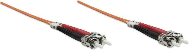 Alt view image 2 of 4 - Intellinet Fiber Optic Patch Cable, Duplex, Multimode, ST/ST, 62.5/125 Âµm, OM1, 3.0 m (10.0 ft.), Orange