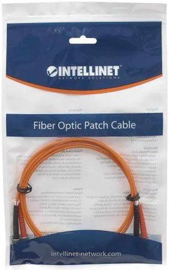 Alt view image 4 of 4 - Intellinet Fiber Optic Patch Cable, Duplex, Multimode, ST/ST, 62.5/125 Âµm, OM1, 3.0 m (10.0 ft.), Orange