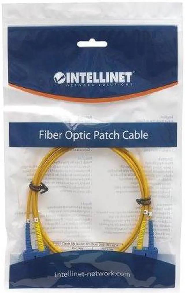 Alt view image 4 of 4 - Intellinet Fiber Optic Patch Cable, Duplex, Single-Mode, SC/SC, 9/125 µm, OS2, 5.0 m (14.0 ft.), Yellow