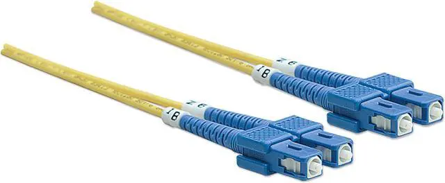 Alt view image 2 of 4 - Intellinet Fiber Optic Patch Cable, Duplex, Single-Mode, SC/SC, 9/125 µm, OS2, 5.0 m (14.0 ft.), Yellow