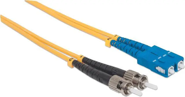 Alt view image 2 of 5 - Intellinet Fiber Optic Patch Cable, Duplex, Single-Mode, ST/SC, 9/125 Âµm, OS2, 10 m (30 ft.), Yellow