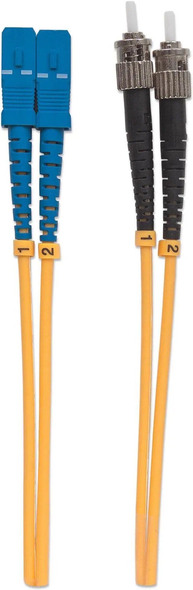 Alt view image 4 of 5 - Intellinet Fiber Optic Patch Cable, Duplex, Single-Mode, ST/SC, 9/125 Âµm, OS2, 10 m (30 ft.), Yellow