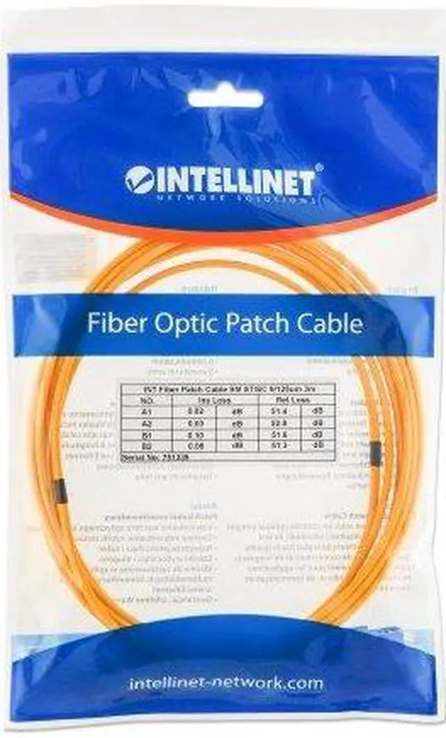 Alt view image 5 of 5 - Intellinet Fiber Optic Patch Cable, Duplex, Single-Mode, ST/SC, 9/125 µm, OS2, 3 m (10 ft.), Yellow