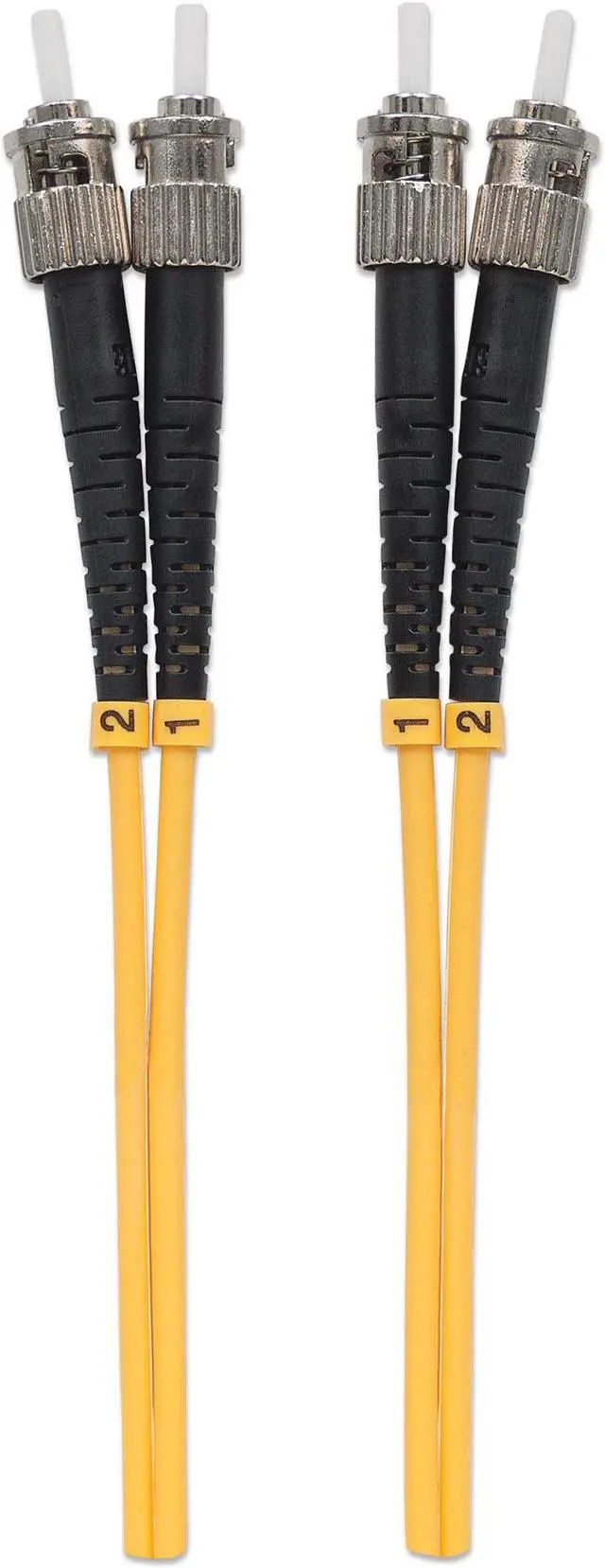 Alt view image 4 of 5 - Intellinet Fiber Optic Patch Cable, Duplex, Single-Mode, ST/ST, 9/125 Âµm, OS2, 3 m (10 ft.), Yellow