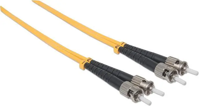 Alt view image 2 of 4 - Intellinet Fiber Optic Patch Cable, Duplex, Single-Mode, ST/ST, 9/125 Âµm, OS2, 5 m (14 ft.), Yellow