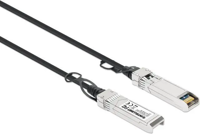 Alt view image 2 of 5 - Intellinet SFP+ 10G Passive DAC Twinax Cable, SFP+ to SFP+, 10 ft., MSA-compliant for Maximum Compatibility, Direct Attach Copper, AWG 30, Black
