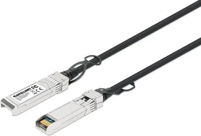 Main image of Intellinet SFP+ 10G Passive DAC Twinax Cable, SFP+ to SFP+, 14 ft., MSA-compliant for Maximum Compatibility, Direct Attach Copper, AWG 24, Black