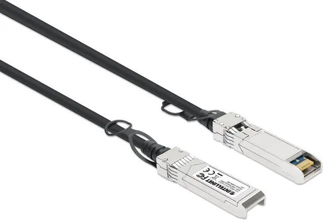 Alt view image 2 of 5 - Intellinet SFP+ 10G Passive DAC Twinax Cable, SFP+ to SFP+, 14 ft., MSA-compliant for Maximum Compatibility, Direct Attach Copper, AWG 24, Black