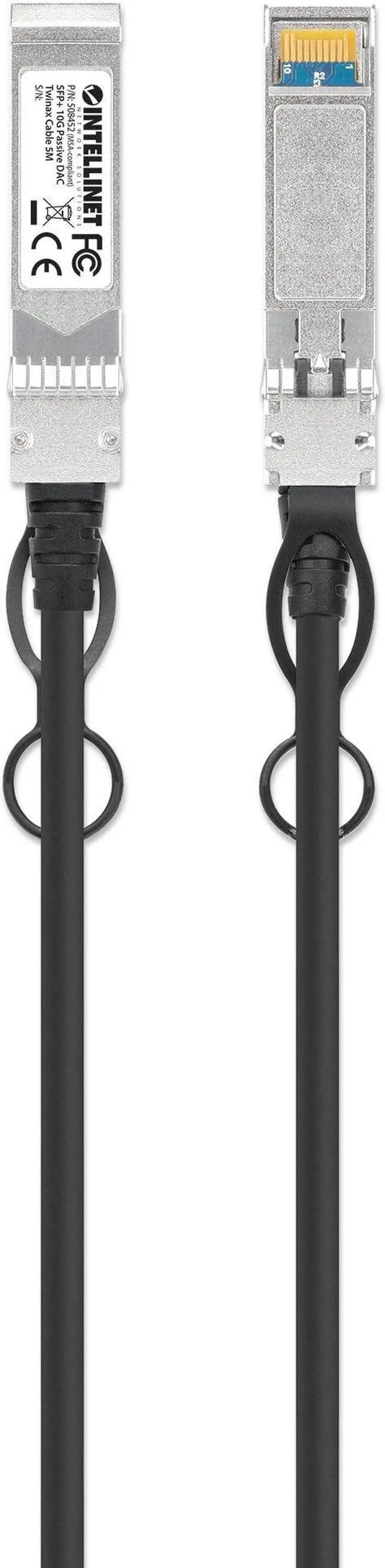 Alt view image 4 of 5 - Intellinet SFP+ 10G Passive DAC Twinax Cable, SFP+ to SFP+, 14 ft., MSA-compliant for Maximum Compatibility, Direct Attach Copper, AWG 24, Black