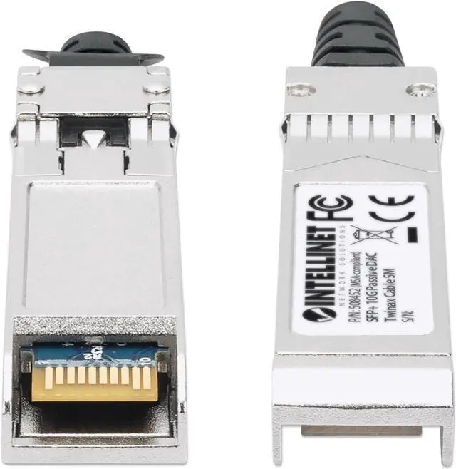 Alt view image 3 of 5 - Intellinet SFP+ 10G Passive DAC Twinax Cable, SFP+ to SFP+, 14 ft., MSA-compliant for Maximum Compatibility, Direct Attach Copper, AWG 24, Black