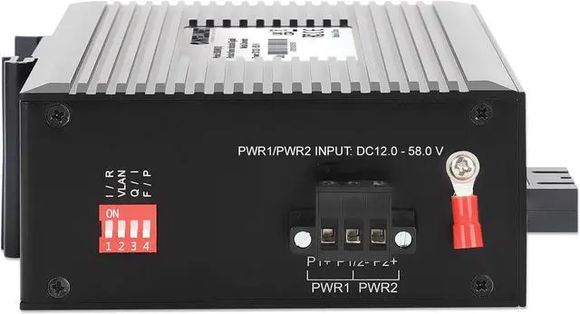 Alt view image 4 of 5 - Intellinet Industrial Gigabit Media Converter, 10/100/1000Base-TX to 1000Base-LX (SC) Single-mode, 20 km (12.4 mi.), IP40-rated Metal Housing, DIN-Rail Mount