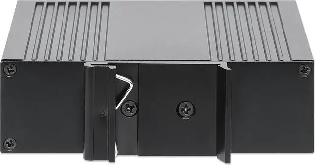 Alt view image 4 of 7 - Intellinet Industrial Gigabit Media Converter and PoE++ Injector, 10/100/1000Base-TX to SFP Slot, PoE Injector Function, 90 W, IEEE 802.3bt (4PPoE) Compliant, IP30-rated Metal Housing, DIN-rail Mount
