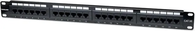 Alt view image 6 of 9 - Intellinet Cat5e Patch Panel, 24-Port, UTP, 1U, Black