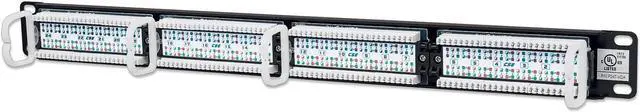 Alt view image 8 of 9 - Intellinet Cat5e Patch Panel, 24-Port, UTP, 1U, Black