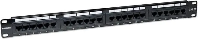 Alt view image 7 of 9 - Intellinet Cat5e Patch Panel, 24-Port, UTP, 1U, Black