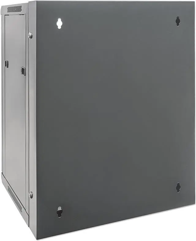 Alt view image 6 of 7 - Intellinet 19" Double Section Wallmount Cabinet, 9U, 500 mm (19.7 in.) Depth, Assembled, Black - OEM