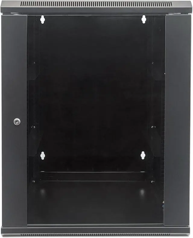 Alt view image 3 of 7 - Intellinet 19" Double Section Wallmount Cabinet, 9U, 500 mm (19.7 in.) Depth, Assembled, Black - OEM