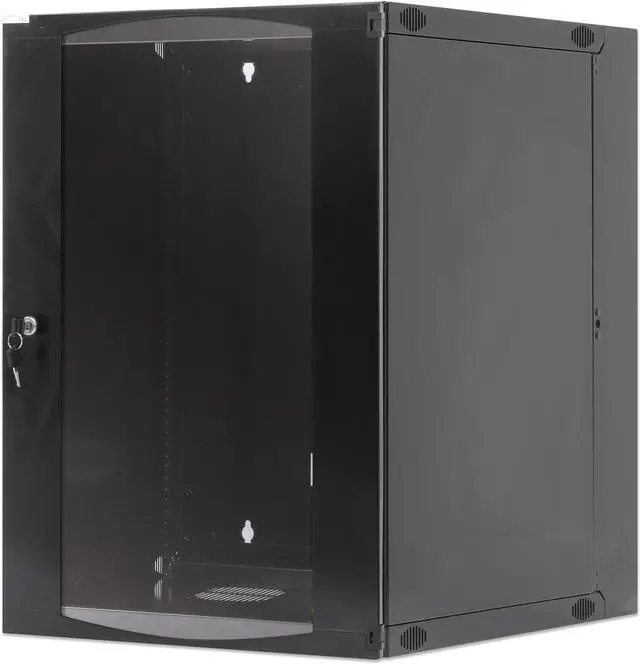 Alt view image 2 of 7 - Intellinet 19" Double Section Wallmount Cabinet , 15U, 600 mm (23.6 in.) Depth, Flat Pack, Black - OEM