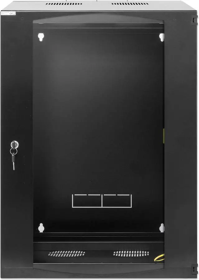 Alt view image 3 of 7 - Intellinet 19" Double Section Wallmount Cabinet , 15U, 600 mm (23.6 in.) Depth, Flat Pack, Black - OEM