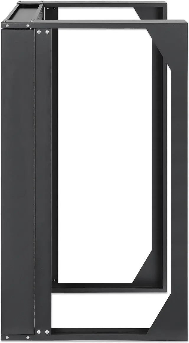 Alt view image 4 of 7 - Intellinet 19" Wall Mount 2-Post Open Frame Network Rack, 15U, Hinged Swing Frame, 450 mm (17.7 in.) Depth, Flat Pack, Black RAL 9004 - OEM