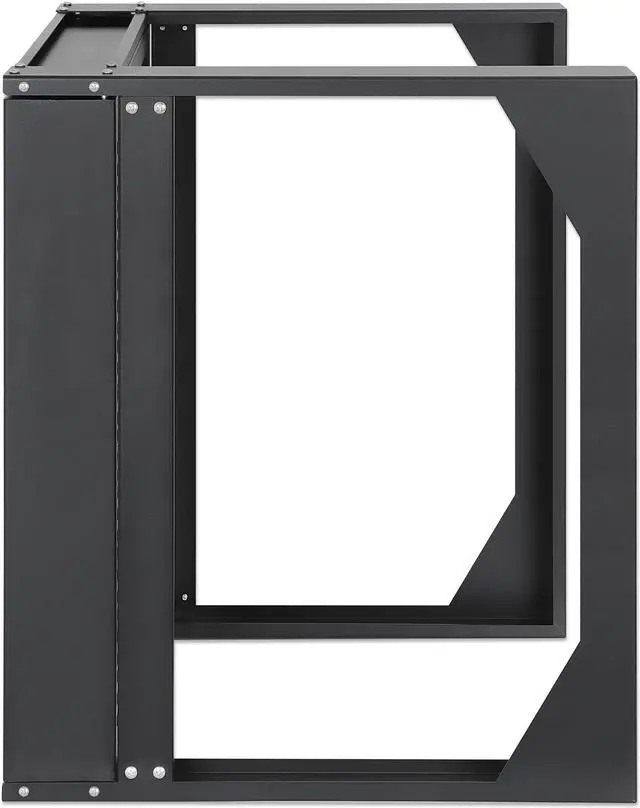 Alt view image 4 of 7 - Intellinet 19" Wall Mount 2-Post Open Frame Network Rack, 9U, Hinged Swing Frame, 450 mm (17.7 in.) Depth, Flat Pack, Black RAL 9004 - OEM