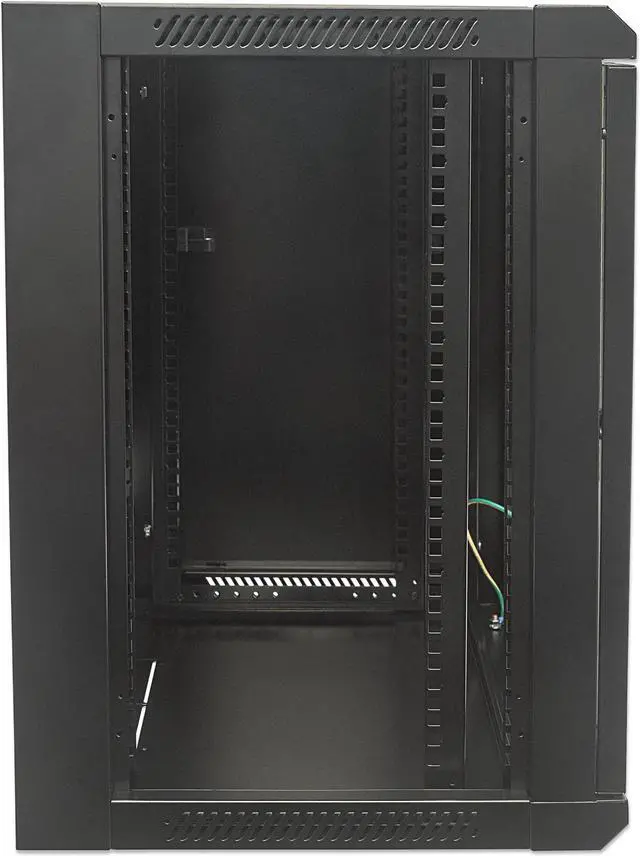 Alt view image 12 of 15 - Intellinet 19" Wallmount Cabinet, 6U, 450 mm (17.7 in.) Depth, Flat Pack, Black - OEM