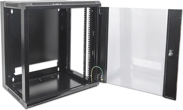 Alt view image 15 of 15 - Intellinet 19" Wallmount Cabinet, 6U, 450 mm (17.7 in.) Depth, Flat Pack, Black - OEM