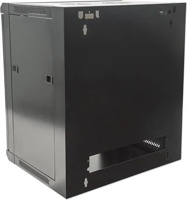 Alt view image 14 of 15 - Intellinet 19" Wallmount Cabinet, 6U, 450 mm (17.7 in.) Depth, Flat Pack, Black - OEM