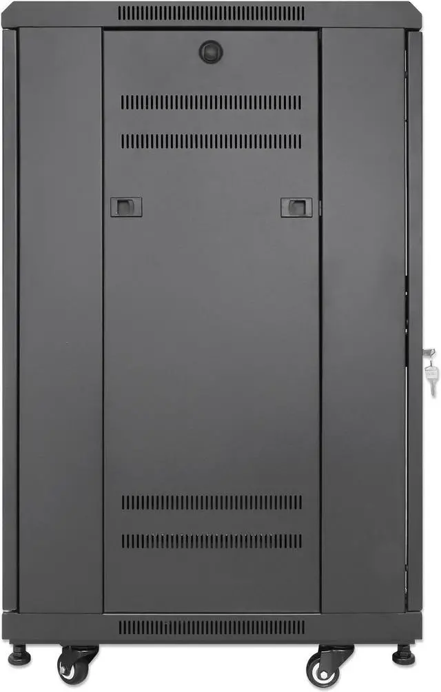 Alt view image 5 of 7 - Intellinet Pro Line Network Cabinet with Integrated Fans, 18U, 23.6 in. (600 mm) Depth and Width, Roof-mounted Two-fan Ventilation Unit, Assembled, Black RAL 9004 - OEM