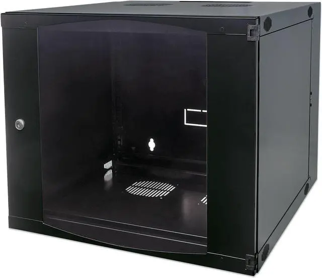 Alt view image 5 of 11 - Intellinet 19" Double Section Wallmount Cabinet , 9U, 600 mm (23.6 in.) Depth, Flat Pack, Black