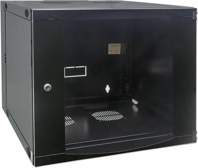 Alt view image 6 of 11 - Intellinet 19" Double Section Wallmount Cabinet , 9U, 600 mm (23.6 in.) Depth, Flat Pack, Black