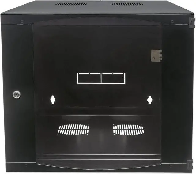 Alt view image 7 of 11 - Intellinet 19" Double Section Wallmount Cabinet , 9U, 600 mm (23.6 in.) Depth, Flat Pack, Black