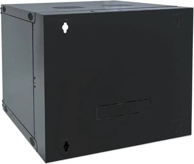 Alt view image 9 of 11 - Intellinet 19" Double Section Wallmount Cabinet , 9U, 600 mm (23.6 in.) Depth, Flat Pack, Black