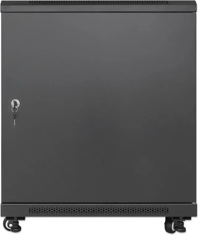 Alt view image 6 of 7 - Intellinet Pro Line Network Cabinet with Integrated Fans, 12U, 23.6 in. (600 mm) Depth and Width, Roof-mounted Two-fan Ventilation Unit, Assembled, Black RAL 9004