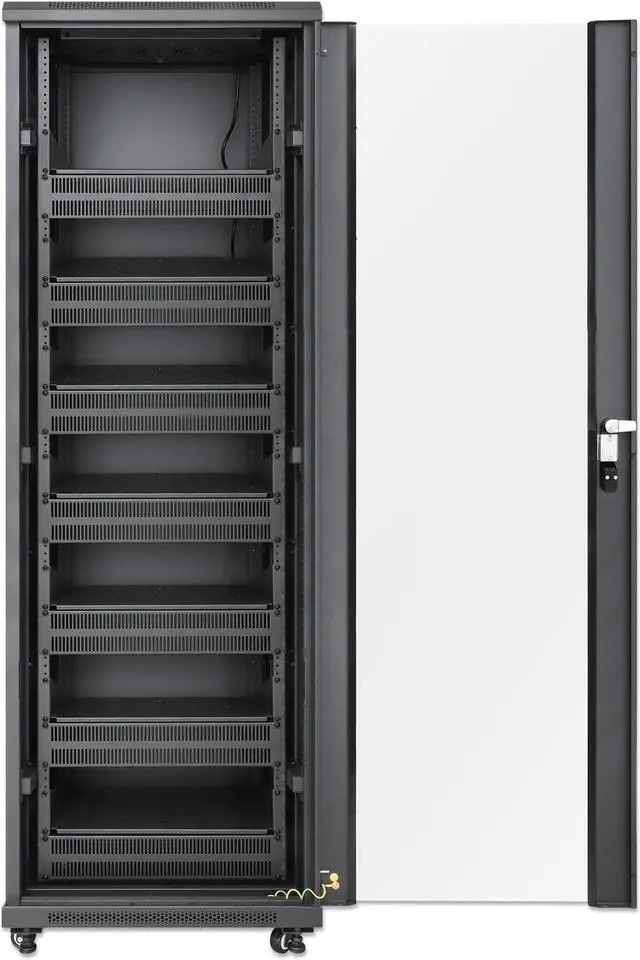 Alt view image 4 of 6 - Intellinet Pro Line Network Cabinet with Integrated Fans, 38U, 23.6 in. (600 mm) Depth and Width, Roof-mounted Two-fan Ventilation Unit, Assembled, Black RAL 9004