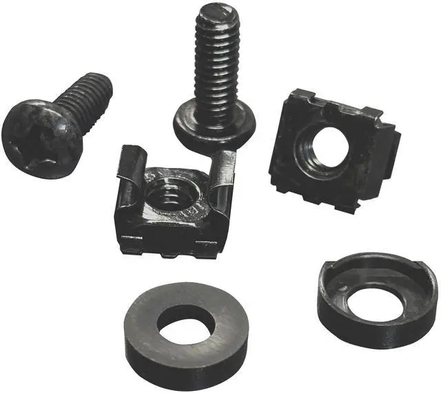 Alt view image 2 of 2 - Intellinet 12-24 Cage Nut Set , Jar of 50 12-24 Cage Nuts with Screws and Washers