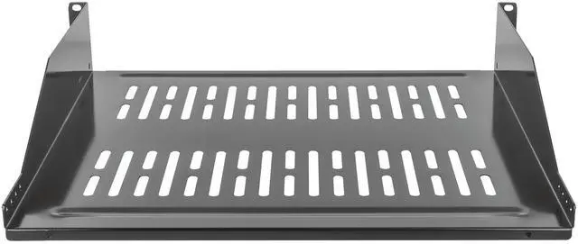 Alt view image 4 of 6 - Intellinet 19" Cantilever Shelf, 2U, 2-Point Front Mount, 400 mm (15.75 in.) Depth, Vented, Black