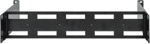 Alt view image 4 of 7 - Intellinet Adjustable 19" Rackmount DIN Rail Kit, 2U, Chassis to Mount Top Hat DIN Rail Equipment in a 19 in. Rack, Adjustable Rail Depth of 48 to 174 mm (1.9 to 6.9 in.), Aluminum, Black RAL 9005