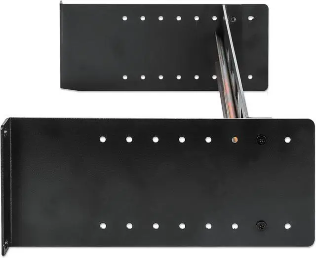 Alt view image 5 of 7 - Intellinet Adjustable 19" Rackmount DIN Rail Kit, 2U, Chassis to Mount Top Hat DIN Rail Equipment in a 19 in. Rack, Adjustable Rail Depth of 48 to 174 mm (1.9 to 6.9 in.), Aluminum, Black RAL 9005