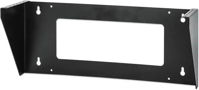 Alt view image 5 of 7 - Intellinet Vertical Wall Mount Rack Bracket for 19" Equipment, 2U, Space-Saving Mini-Rack to Mount 19 in. Network Equipment Vertically on a Wall or Horizontally under a Desk, Black RAL 9005