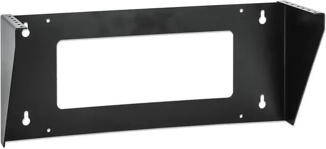 Alt view image 6 of 7 - Intellinet Vertical Wall Mount Rack Bracket for 19" Equipment, 2U, Space-Saving Mini-Rack to Mount 19 in. Network Equipment Vertically on a Wall or Horizontally under a Desk, Black RAL 9005