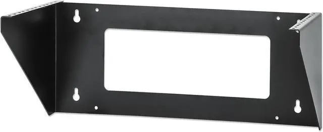 Main image of Intellinet Vertical Wall Mount Rack Bracket for 19" Equipment, 4U, Space-Saving Mini-Rack to Mount 19 in. Network Equipment Vertically on a Wall or Horizontally under a Desk, Black RAL 9005