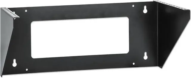 Alt view image 2 of 6 - Intellinet Vertical Wall Mount Rack Bracket for 19" Equipment, 4U, Space-Saving Mini-Rack to Mount 19 in. Network Equipment Vertically on a Wall or Horizontally under a Desk, Black RAL 9005