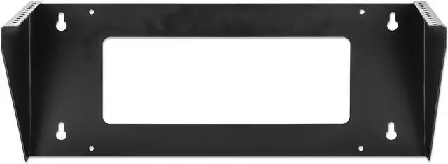 Alt view image 3 of 6 - Intellinet Vertical Wall Mount Rack Bracket for 19" Equipment, 4U, Space-Saving Mini-Rack to Mount 19 in. Network Equipment Vertically on a Wall or Horizontally under a Desk, Black RAL 9005