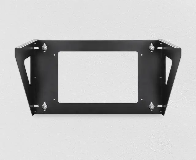 Alt view image 5 of 6 - Intellinet Vertical Wall Mount Rack Bracket for 19" Equipment, 6U, Space-Saving Mini-Rack to Mount 19 in. Network Equipment Vertically on a Wall or Horizontally under a Desk, Black RAL 9005