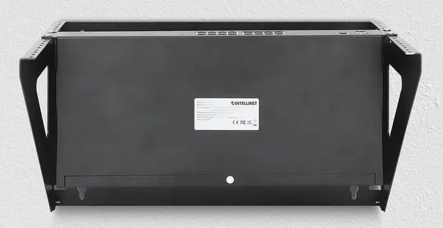 Alt view image 6 of 6 - Intellinet Vertical Wall Mount Rack Bracket for 19" Equipment, 6U, Space-Saving Mini-Rack to Mount 19 in. Network Equipment Vertically on a Wall or Horizontally under a Desk, Black RAL 9005