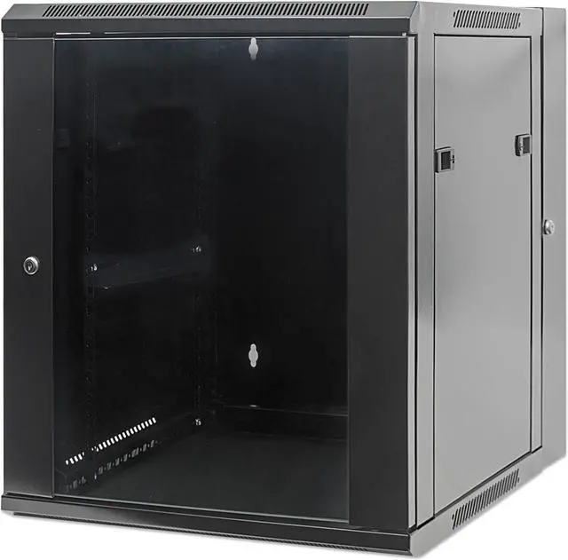 Alt view image 2 of 4 - Intellinet Network Solutions 19" Double Section Wallmount Cabinet, 12U, 550 mm (21.7 in.) Depth, Assembled, Black