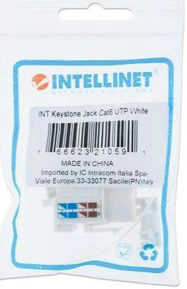 Alt view image 8 of 8 - Manhattan / Intellinet Intellinet Cat6 Keystone Jack  Utp White Punch-down