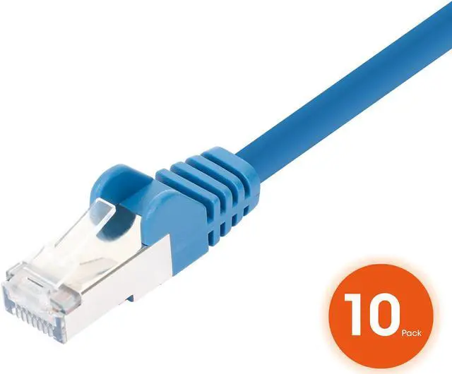 Alt view image 3 of 7 - Intellinet Cat8.1 U/FTP Slim Network Patch Cable, 0.5 ft., Blue, 10-Pack, 40G, 2 GHz, 100% Copper, 30 AWG, RJ45, Stranded, Snag-free, Gold-plated Contacts