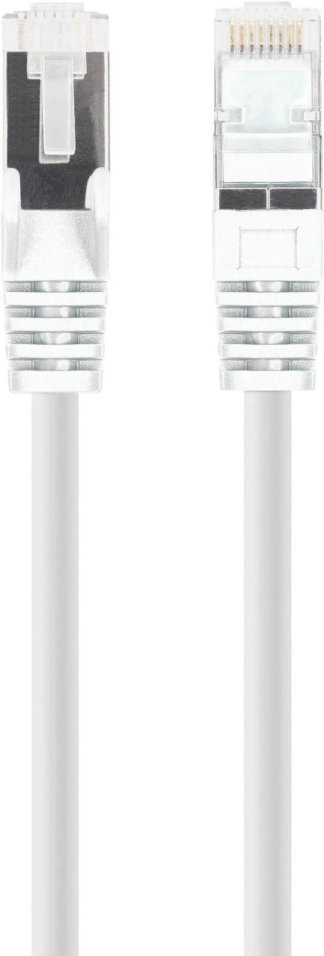 Alt view image 4 of 7 - Intellinet Cat8.1 U/FTP Slim Network Patch Cable, 0.5 ft., White, 10-Pack, 40G, 2 GHz, 100% Copper, 30 AWG, RJ45, Stranded, Snag-free, Gold-plated Contacts